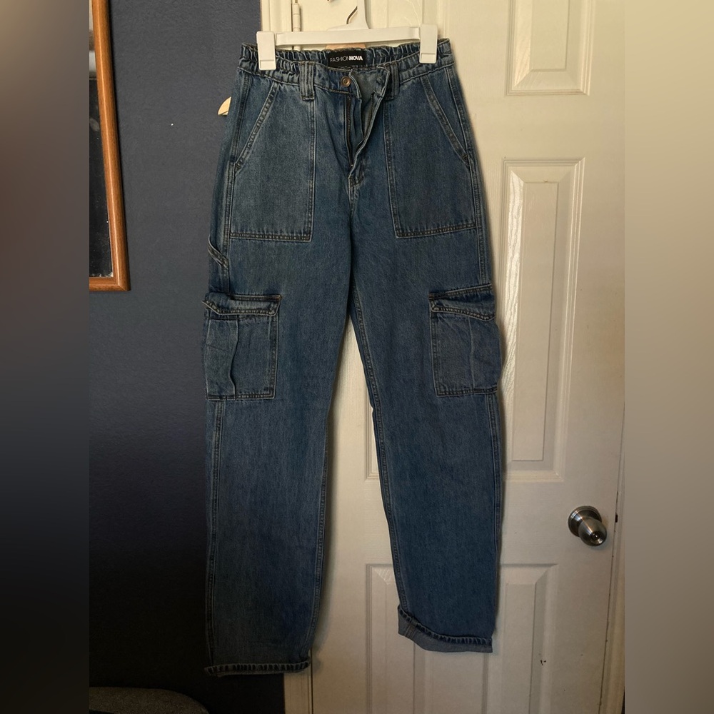 Denim Cargo Pants